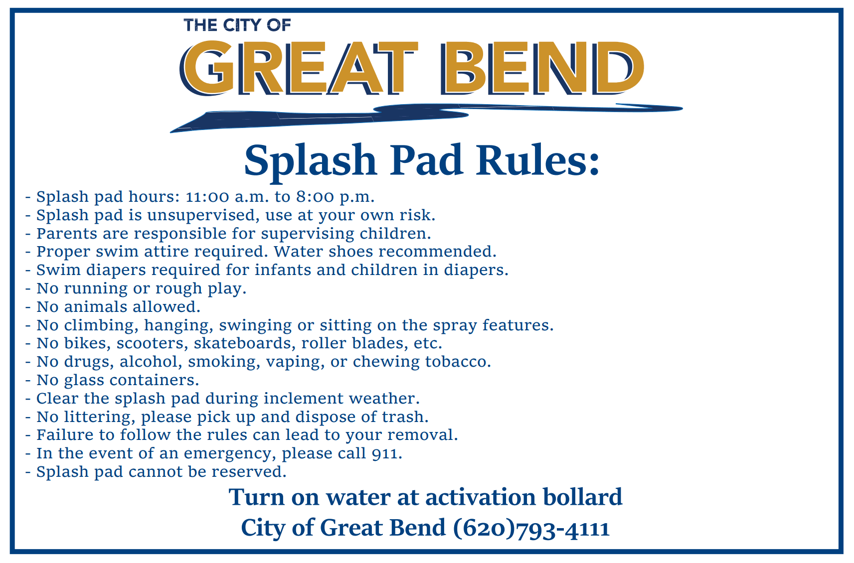 splash pad rule
